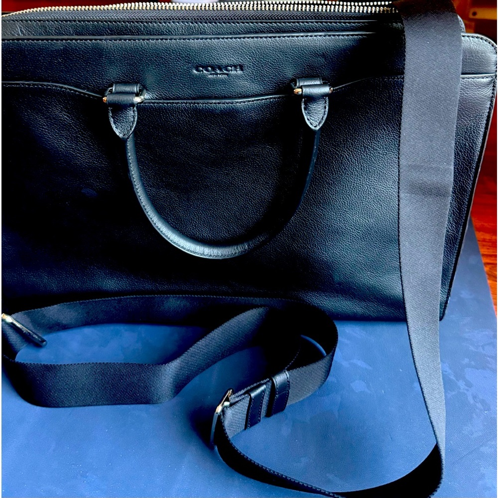 Coach Black Leather Briefcase